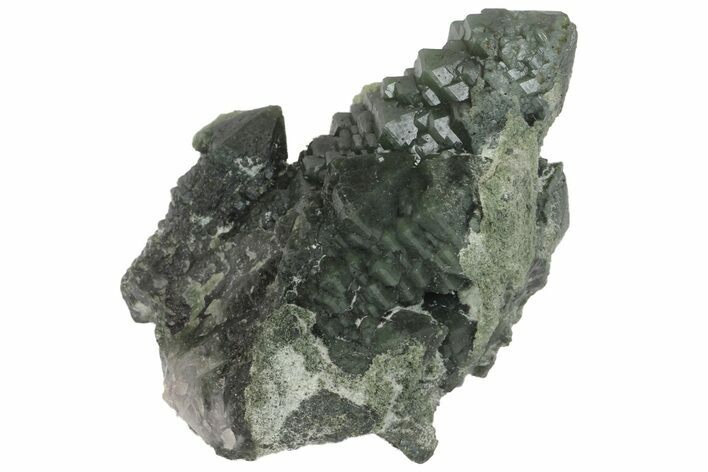 Green, Hedenbergite Included Quartz - Mongolia #163983